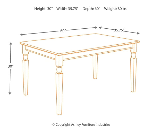 Ashley Express - Mesa de comedor rectangular Owingsville