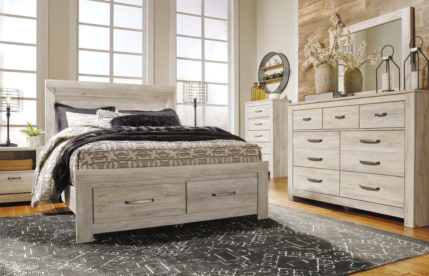 Cama de plataforma Bellaby con dos cajones de almacenamiento