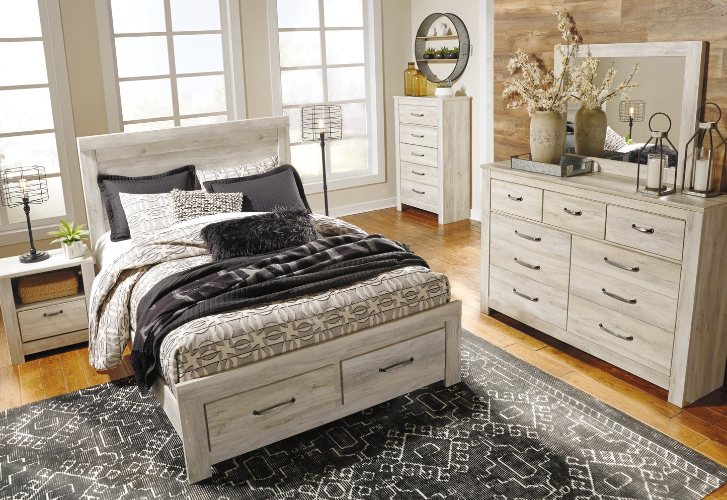 Cama de plataforma Bellaby con dos cajones de almacenamiento