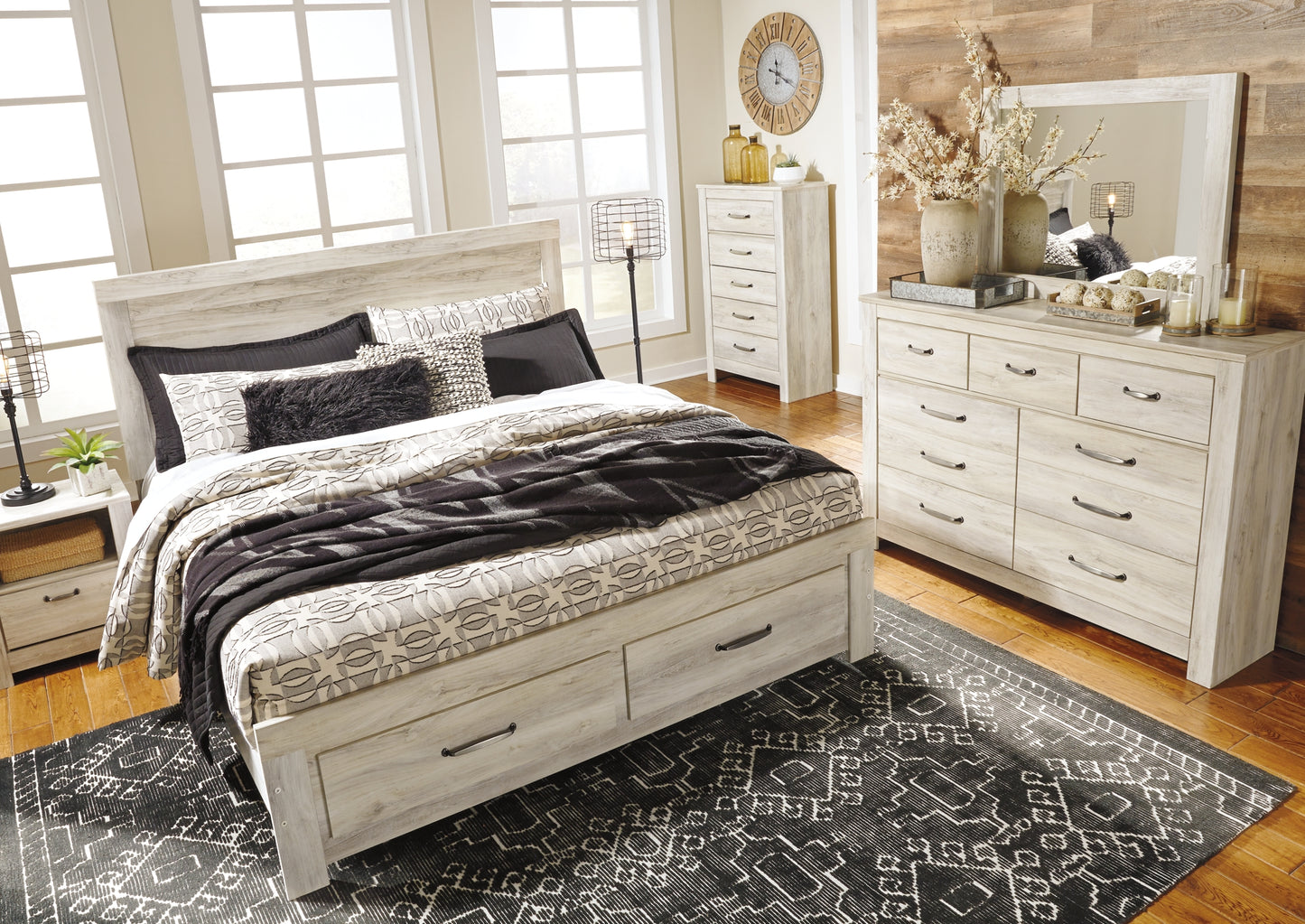 Cama de plataforma Bellaby con dos cajones de almacenamiento