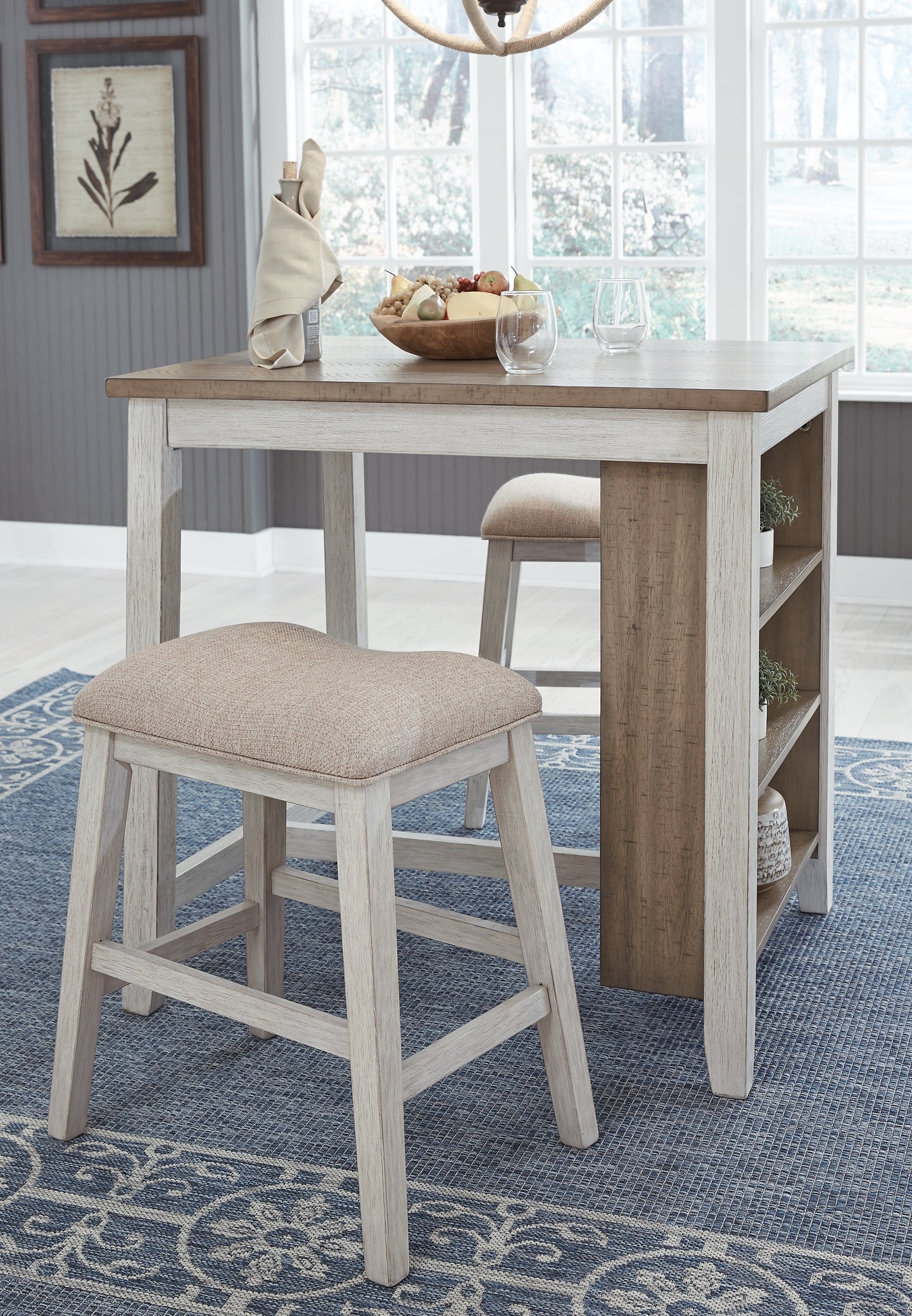 Ashley Express - Juego de mesa de mostrador Skempton RECT DRM (3 unidades)