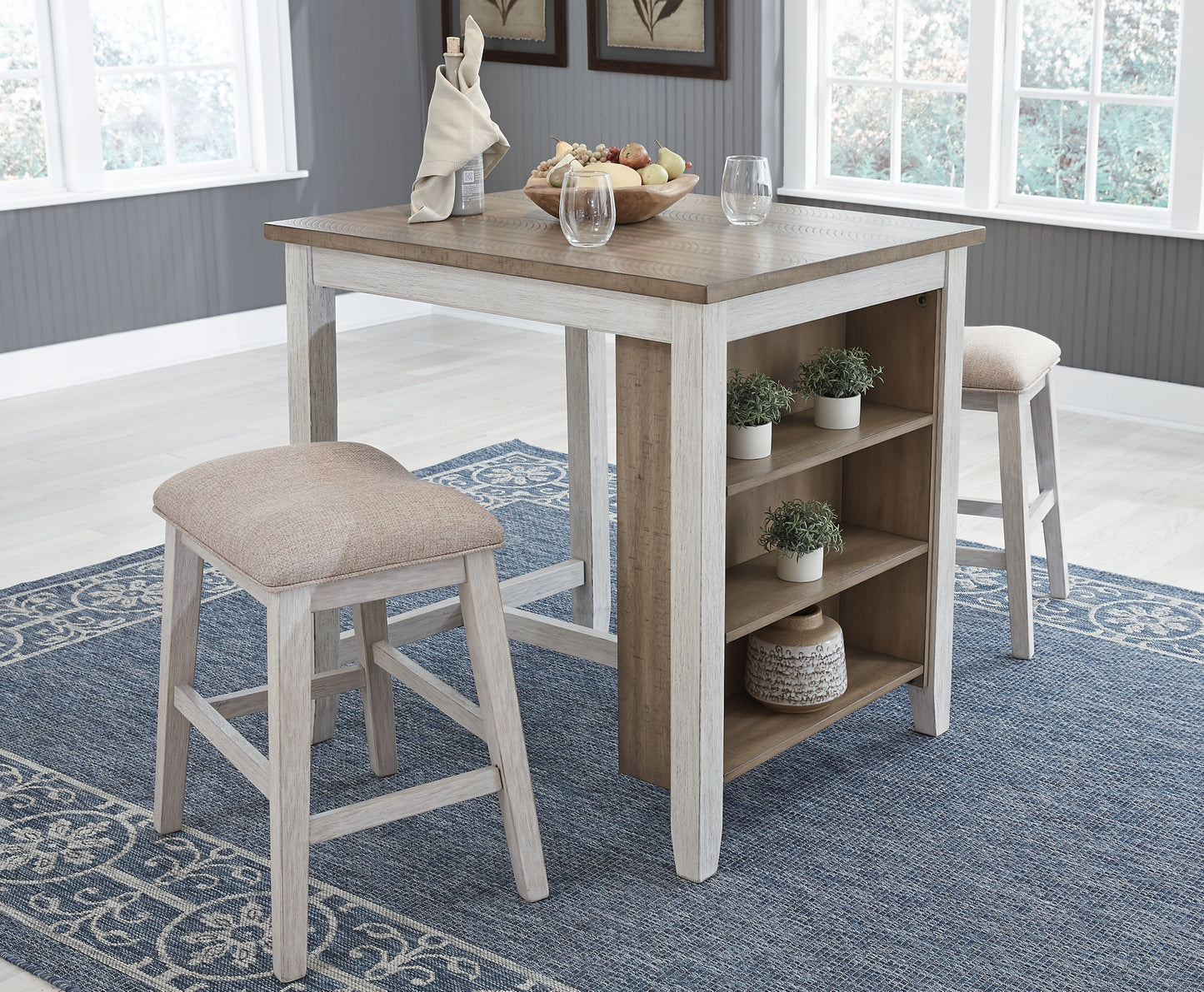 Ashley Express - Juego de mesa de mostrador Skempton RECT DRM (3 unidades)