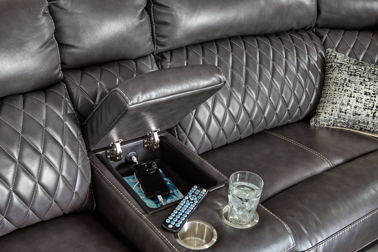 Seccional reclinable eléctrico Samperstone de 6 piezas
