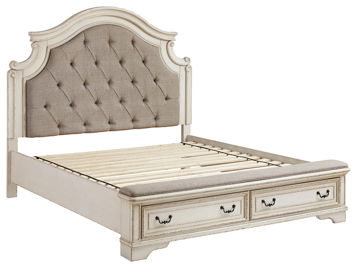 Cama tapizada con almacenaje Realyn