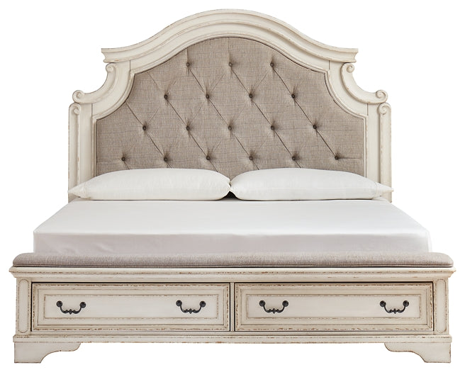 Cama tapizada con almacenaje Realyn