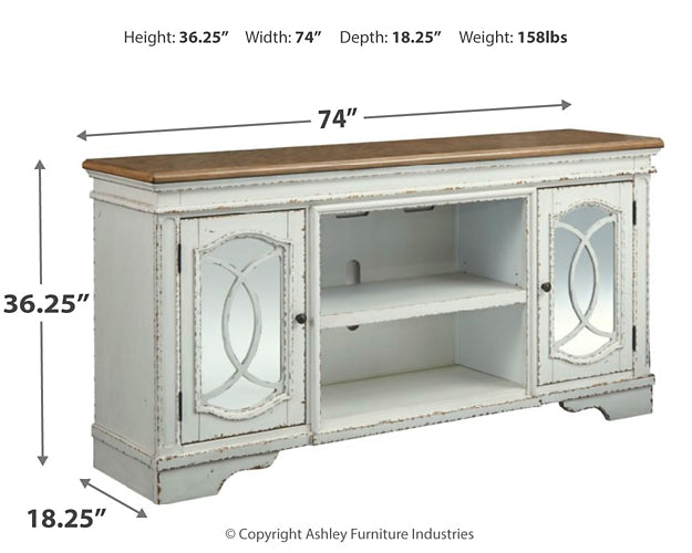 Mueble de TV Realyn XL con opción de chimenea