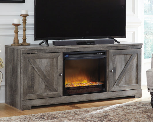 Mueble para TV Wynnlow de 63" con chimenea eléctrica