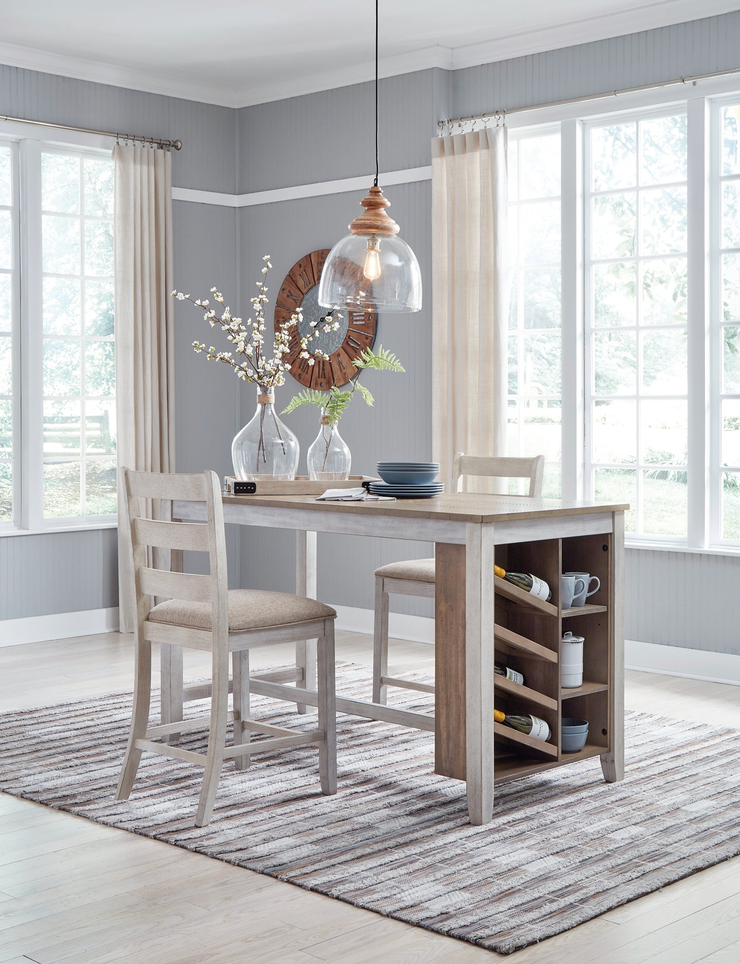 Ashley Express - Mesa de mostrador rectangular Skempton con almacenamiento