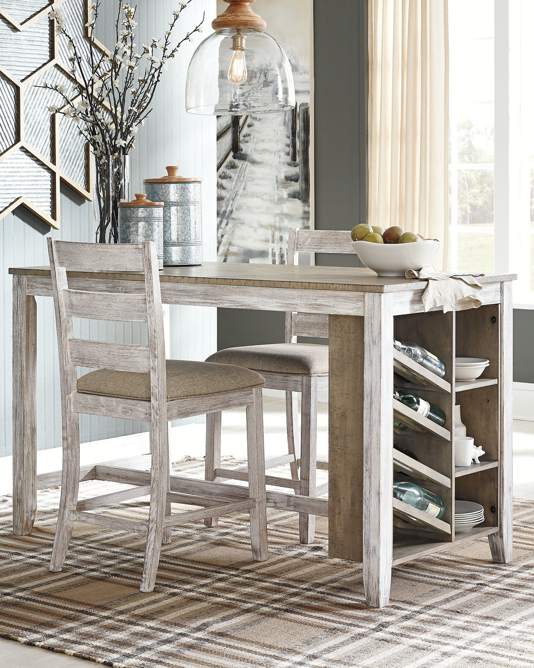 Ashley Express - Mesa de mostrador rectangular Skempton con almacenamiento