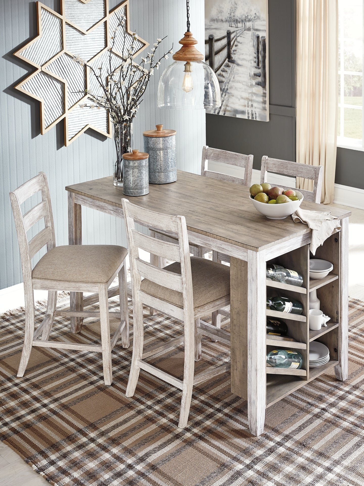 Ashley Express - Mesa de mostrador rectangular Skempton con almacenamiento