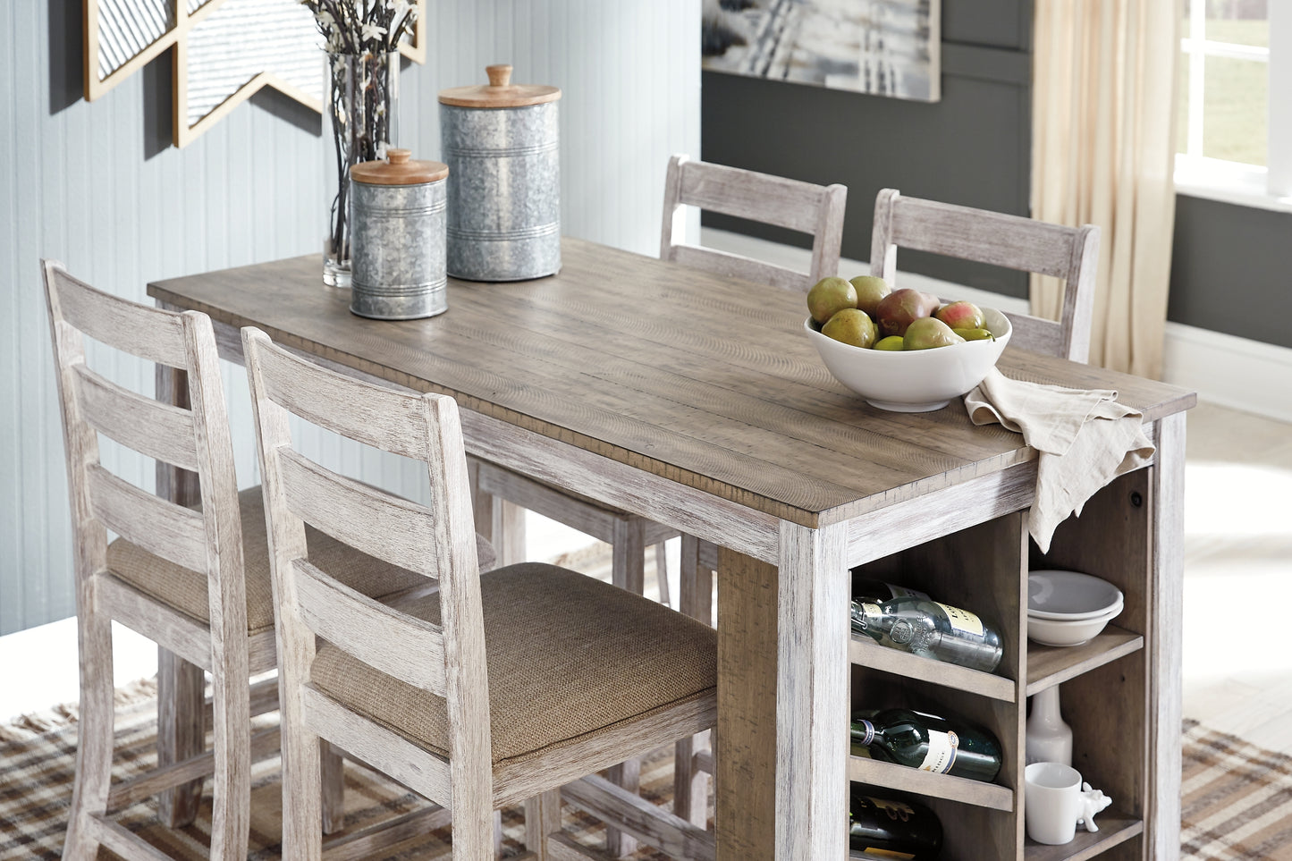 Ashley Express - Mesa de mostrador rectangular Skempton con almacenamiento