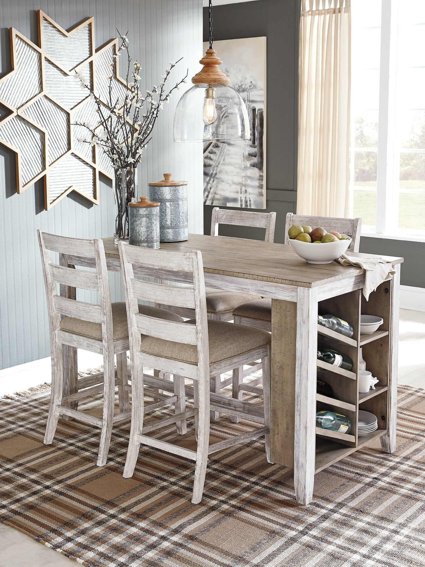 Ashley Express - Mesa de mostrador rectangular Skempton con almacenamiento