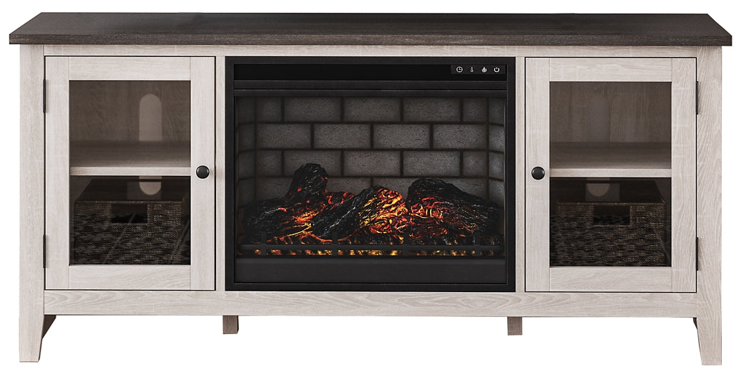 Ashley Express - Mueble para TV Dorrinson de 60" con chimenea eléctrica