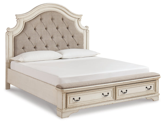 Cama tapizada con almacenaje Realyn