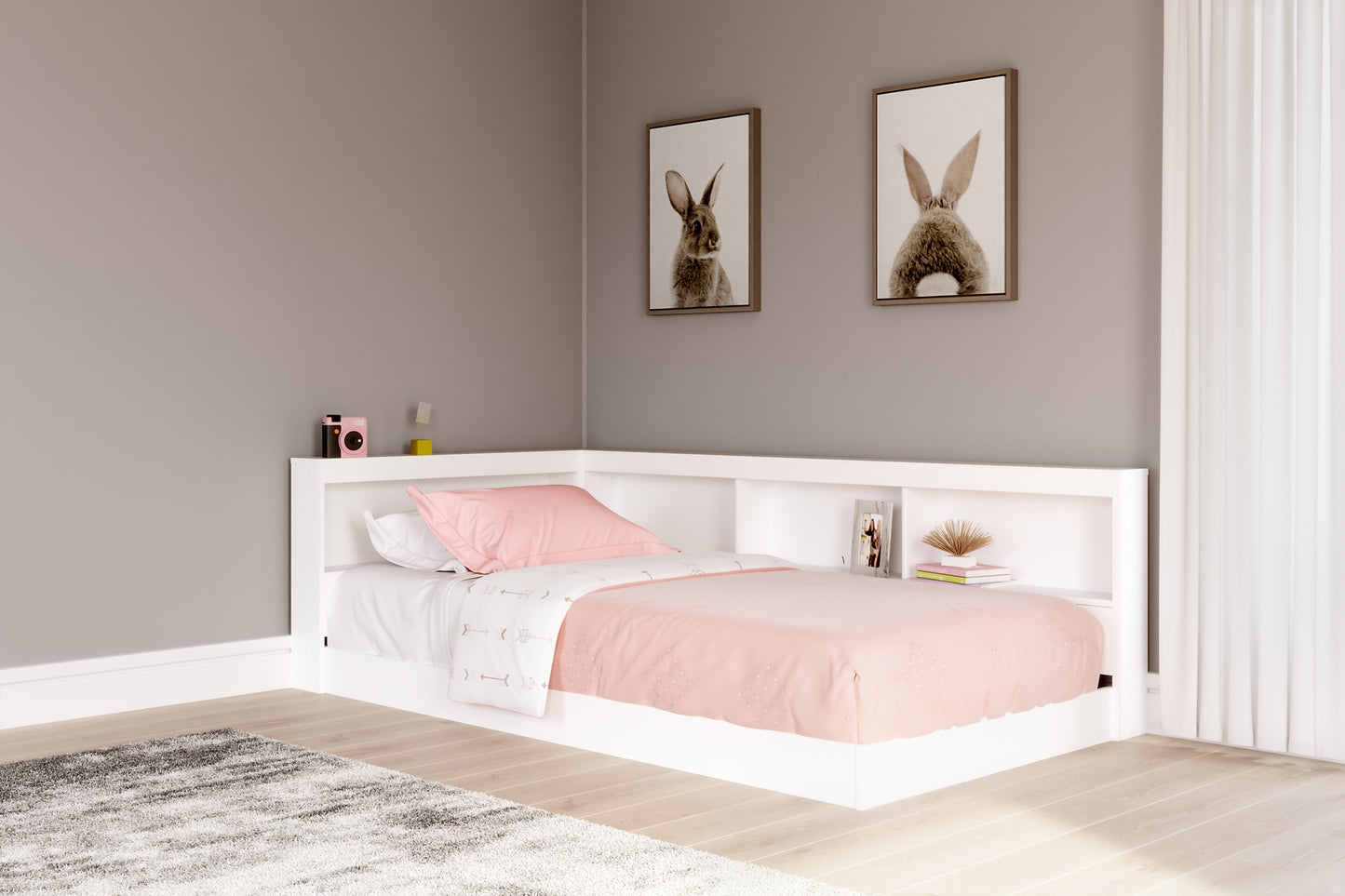 Ashley Express - Cama con almacenaje y librería Piperton