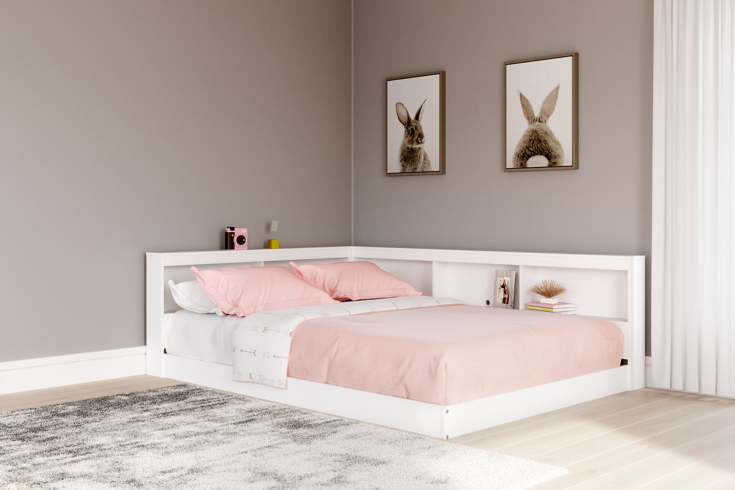 Ashley Express - Cama con almacenaje y librería Piperton