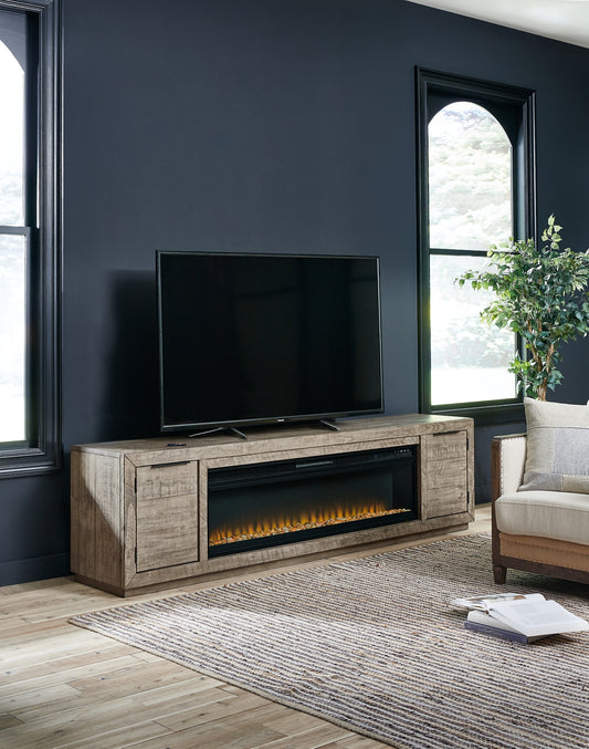 Mueble de TV Krystanza con chimenea eléctrica