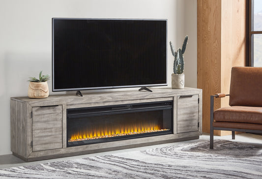 Mueble para TV Naydell de 92" con chimenea eléctrica