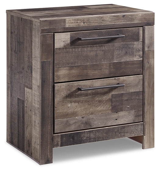 Cama Queen Derekson con 6 cajones, cómoda con espejo, cómoda y mesita de noche