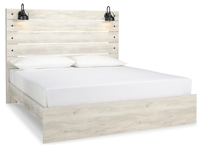 Cama King Cambeck con paneles y tocador con espejo
