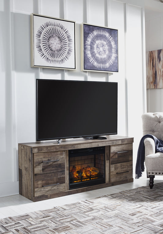 Ashley Express - Mueble de TV Derekson con chimenea eléctrica