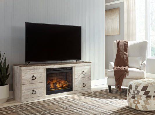 Ashley Express - Mueble de TV Willowton con chimenea eléctrica