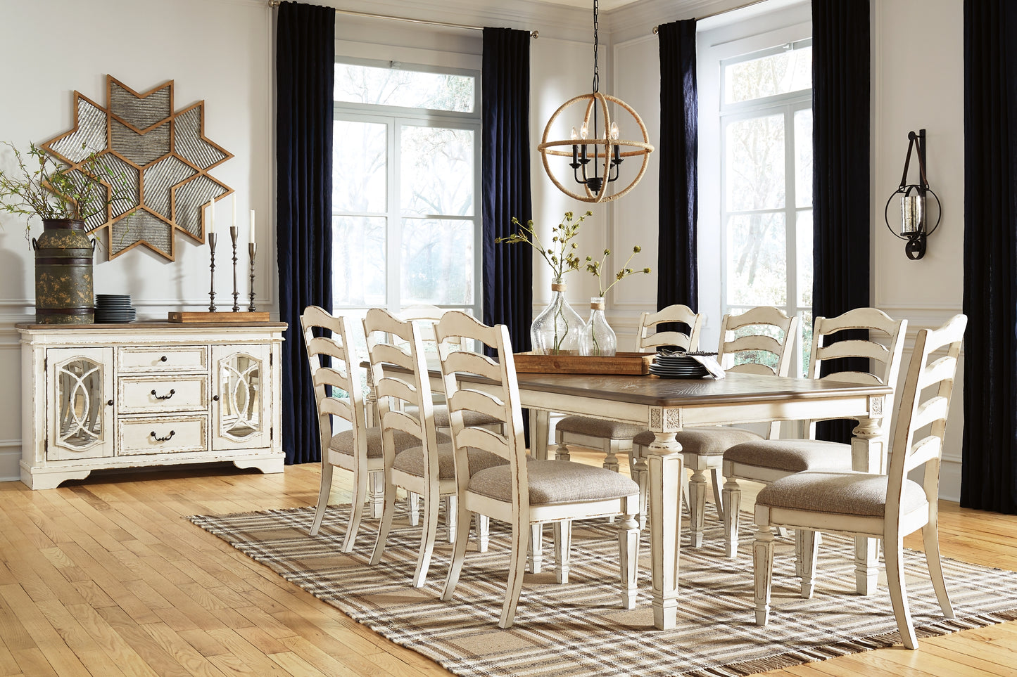 Mesa de comedor Realyn y 8 sillas