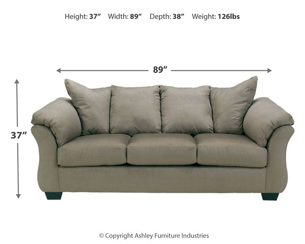 Sofá, loveseat, silla y otomana
