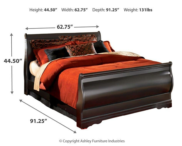 Cama Queen tipo trineo Huey Vineyard con tocador con espejo