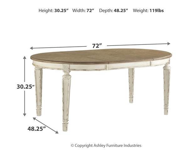 Mesa de comedor Realyn y 4 sillas