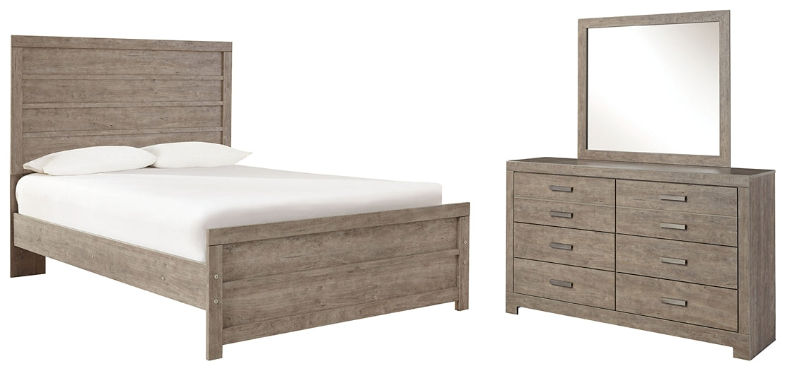 Cama Culverbach con paneles completos y tocador con espejo