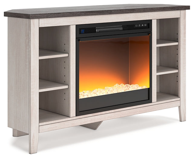 Ashley Express - Mueble de TV esquinero Dorrinson con chimenea eléctrica
