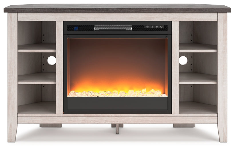 Ashley Express - Mueble de TV esquinero Dorrinson con chimenea eléctrica