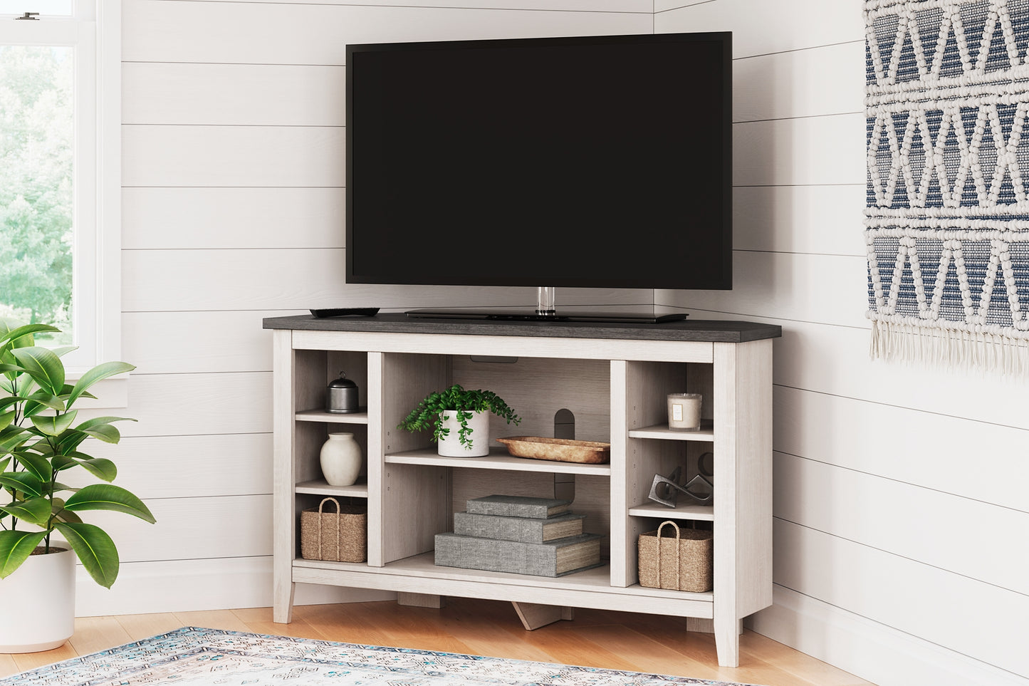 Ashley Express - Mueble de TV esquinero/chimenea Dorrinson OPT