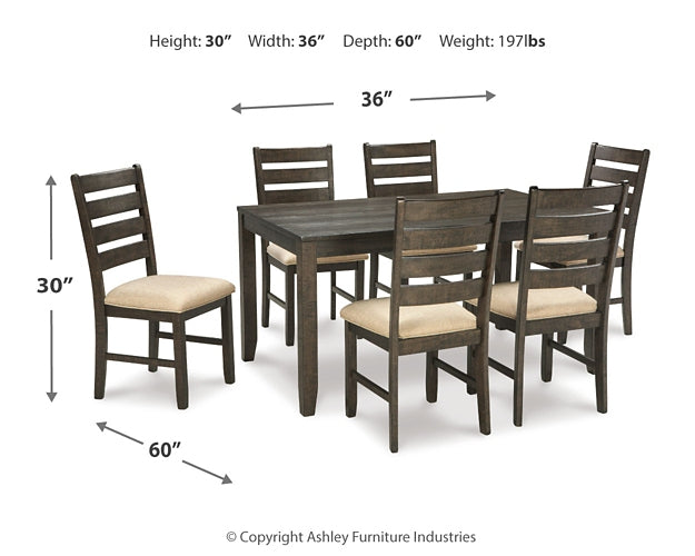 Juego de mesa de comedor Rokane (7 piezas)