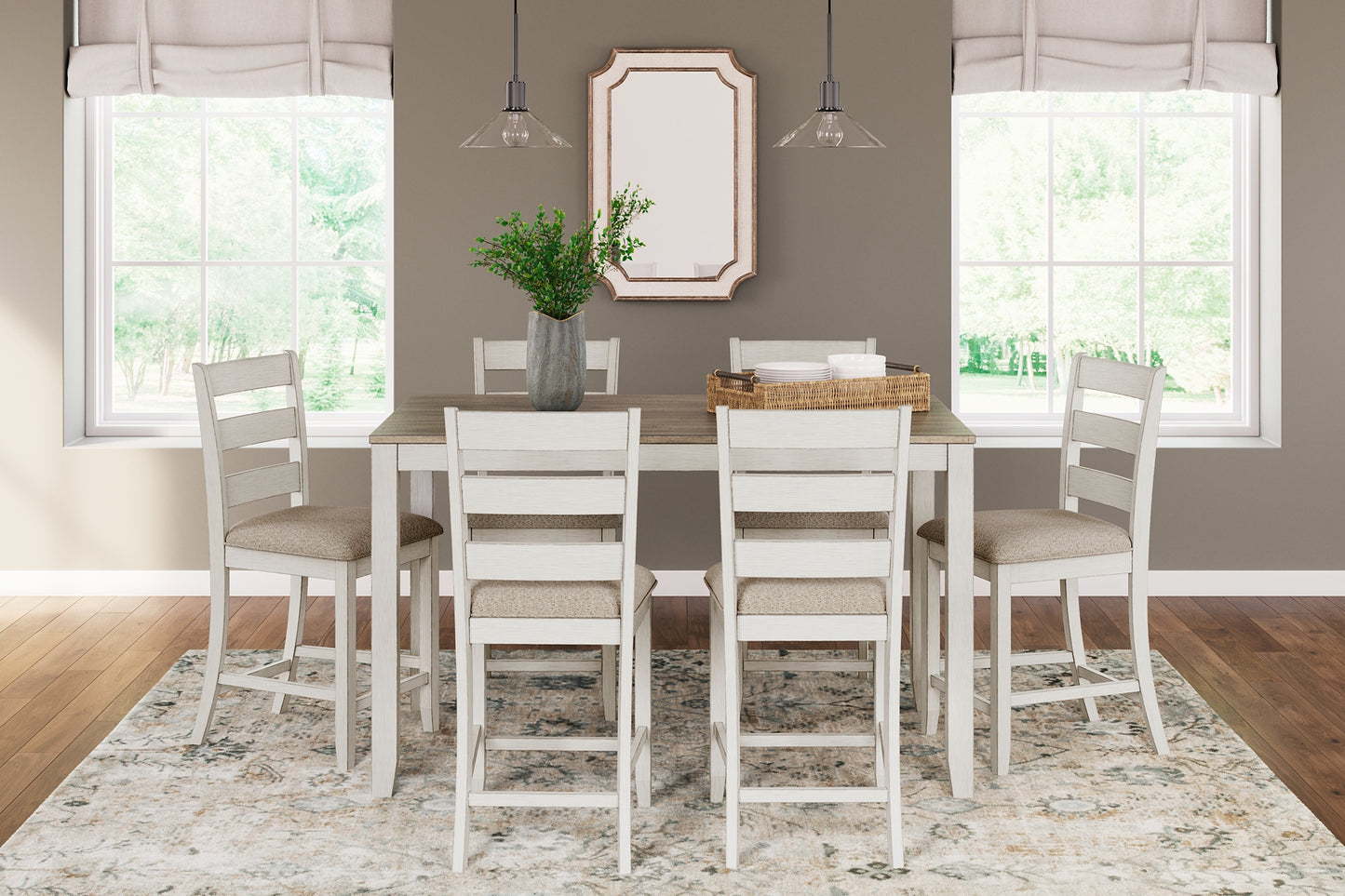Conjunto de mesa de mostrador Skempton RECT DRM (7 unidades)