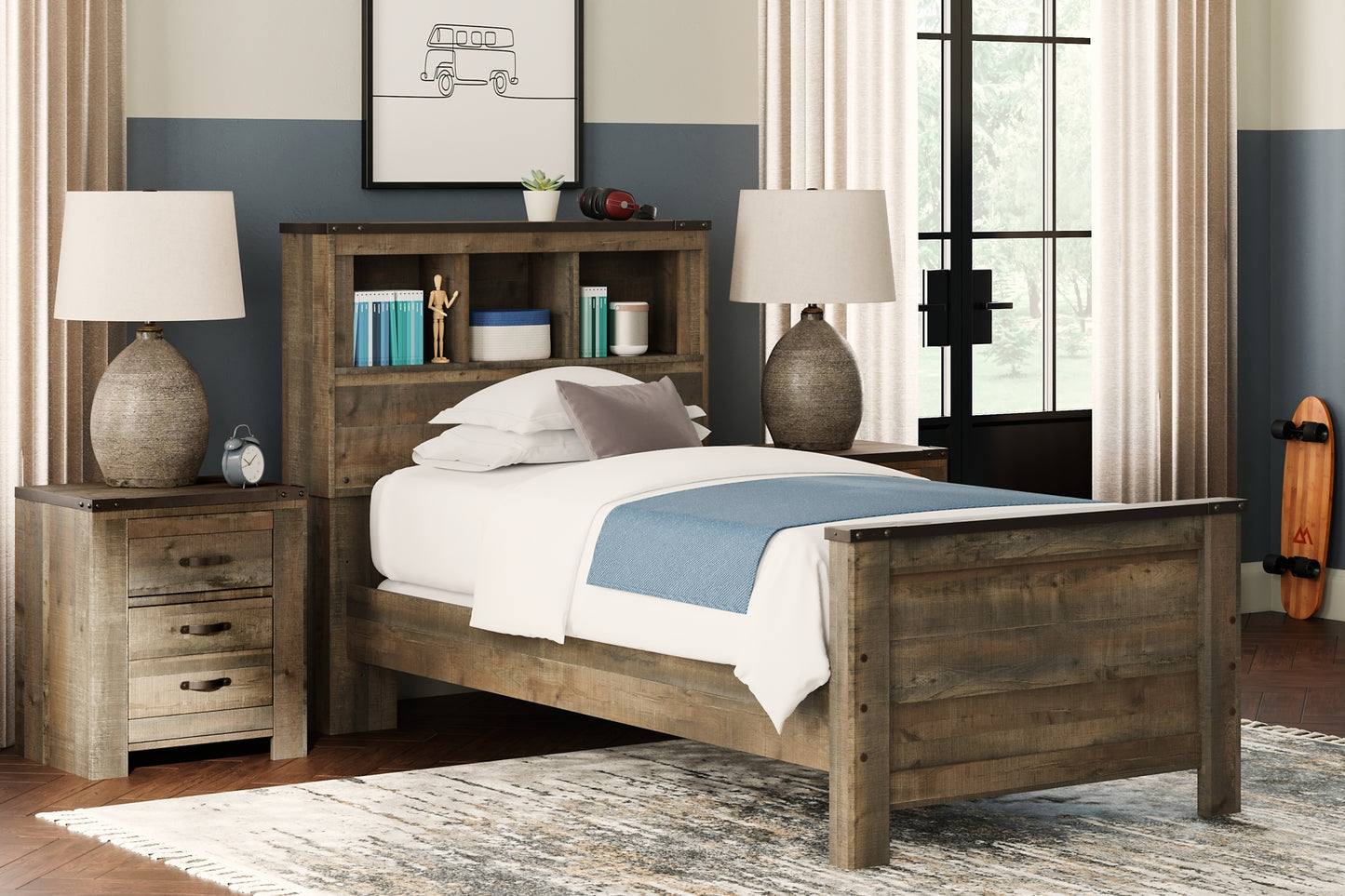 Ashley Express - Cama con librería individual Trinell