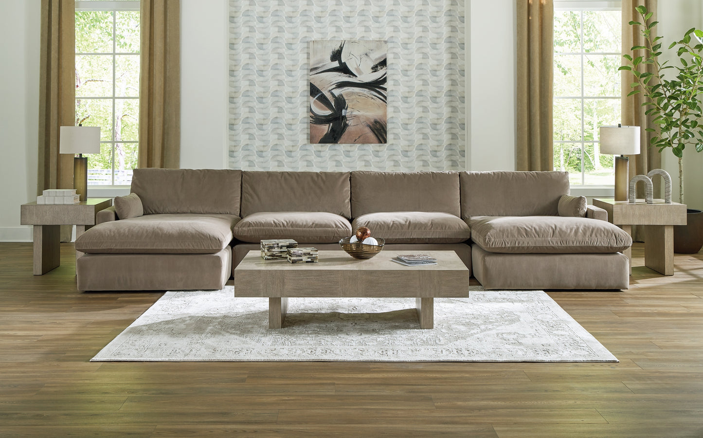 Seccional Sophie de 4 piezas con chaise longue