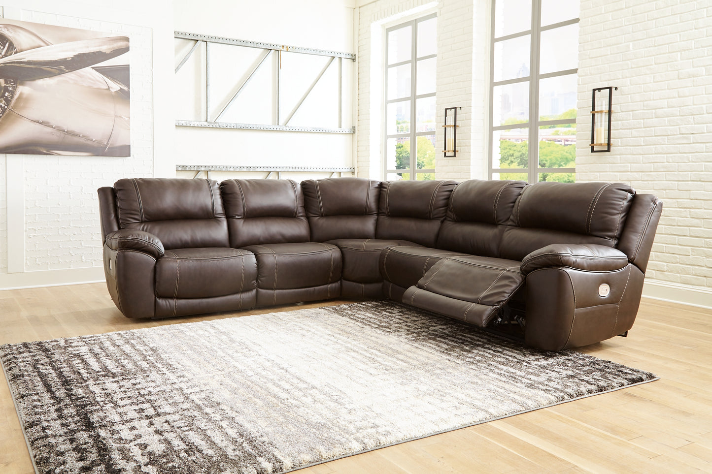 Seccional reclinable eléctrico Dunleith de 5 piezas