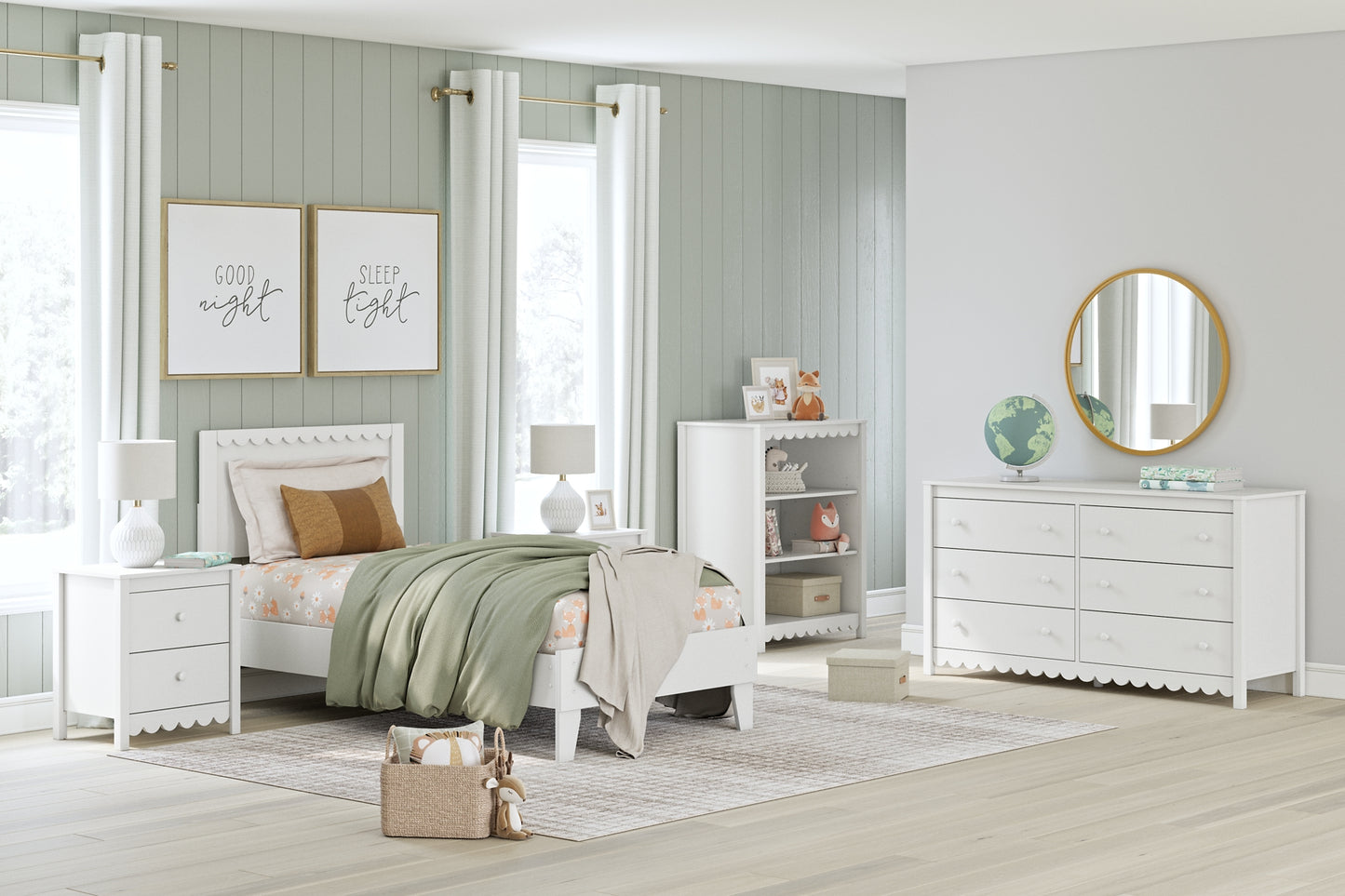 Ashley Express - Cama con plataforma y paneles Hallityn