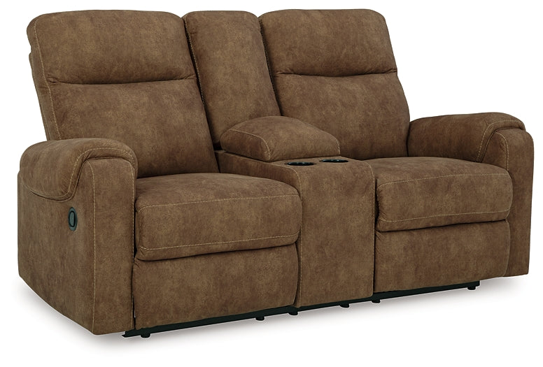 Loveseat doble recreativo Edenwold con consola