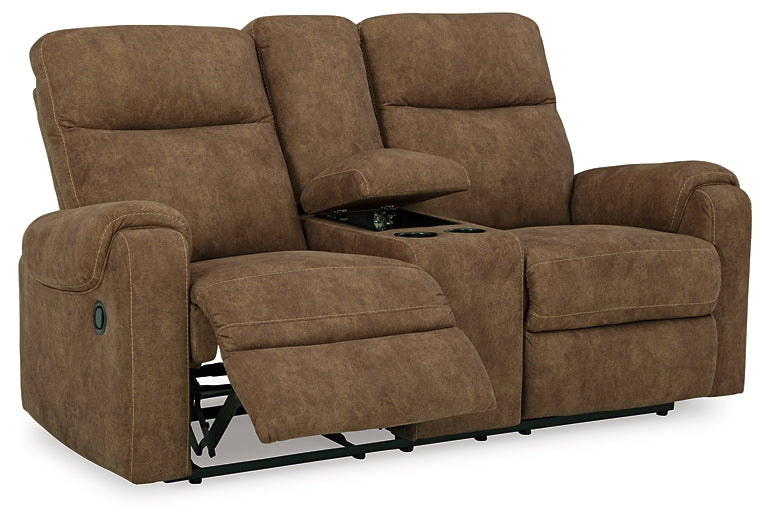 Loveseat doble recreativo Edenwold con consola