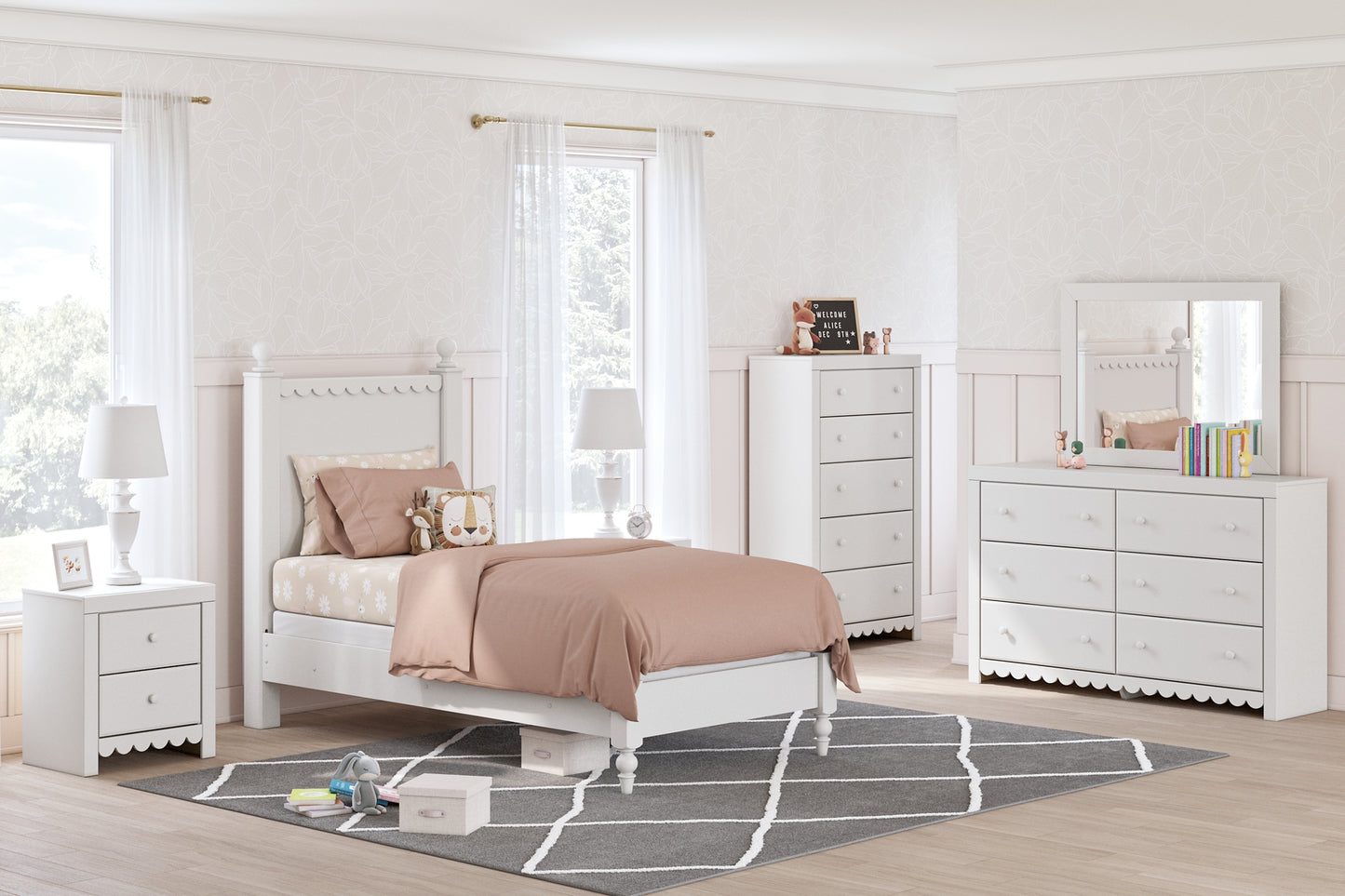 Ashley Express - Cama con paneles Mollviney