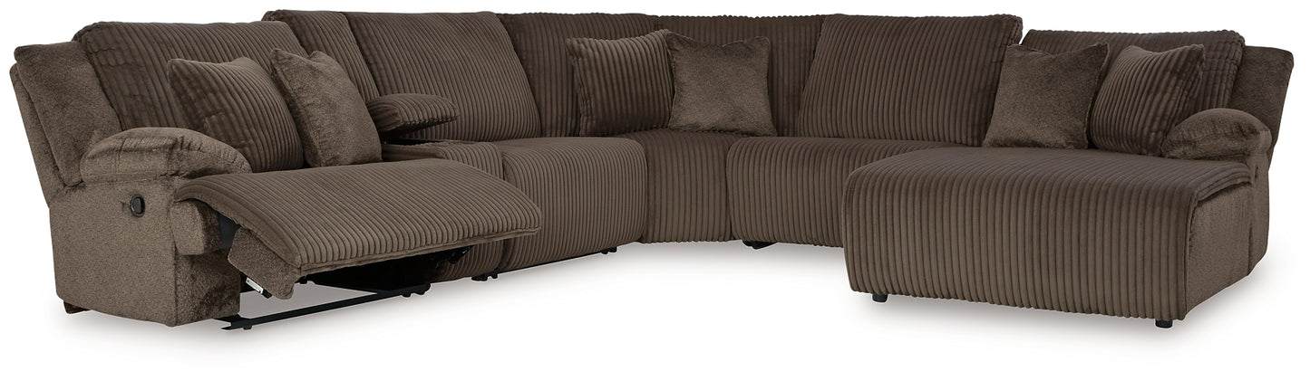 Seccional reclinable de 6 piezas de primer nivel con chaise longue