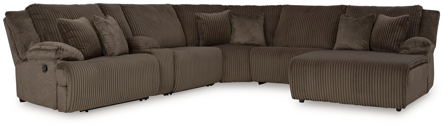 Seccional reclinable de 6 piezas de primer nivel con chaise longue