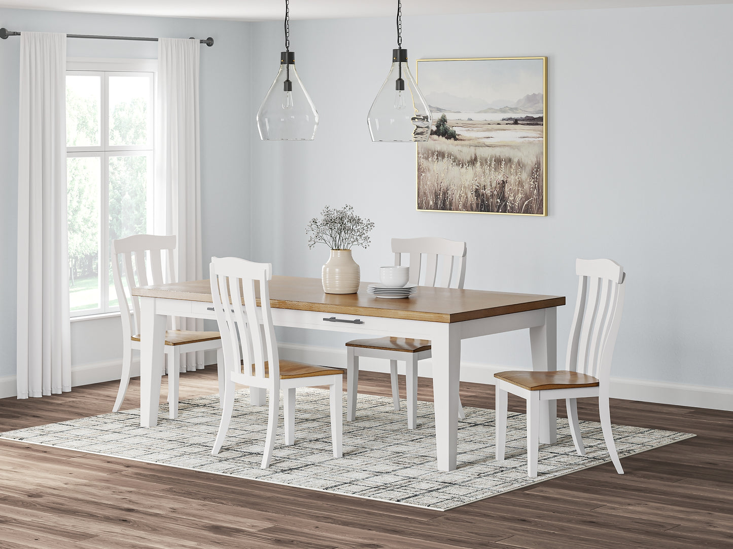 Mesa de comedor Ashbryn y 4 sillas
