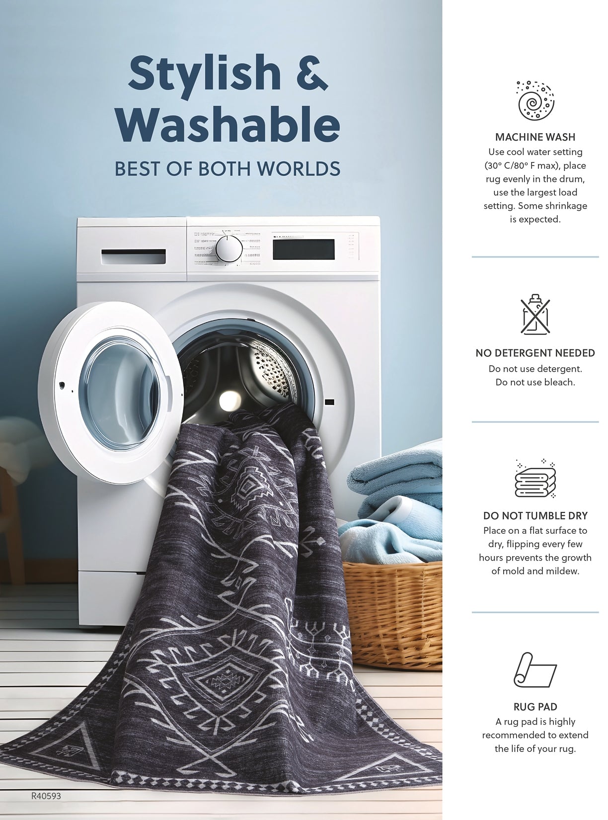 Ashley Express - Alfombra lavable mediana Willbertal