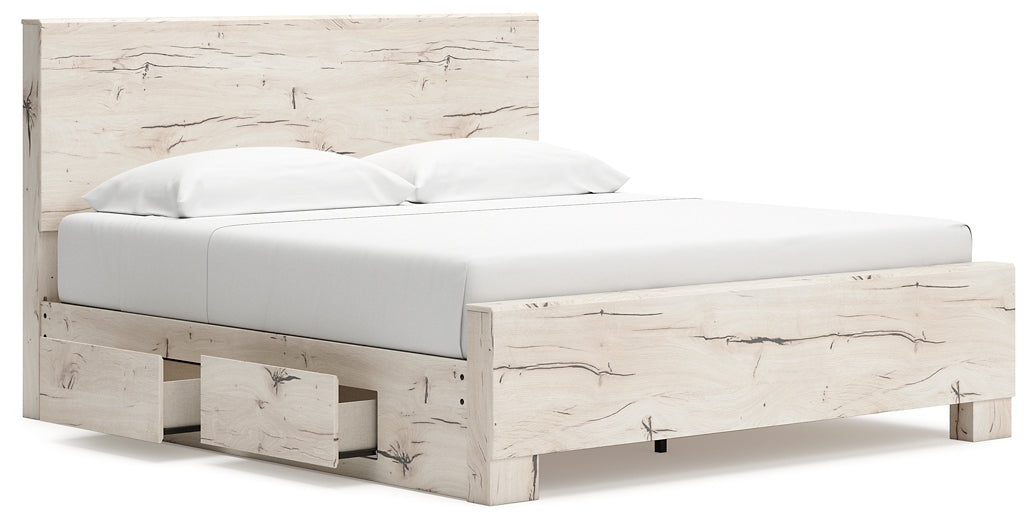 Cama con paneles Lawroy y almacenamiento