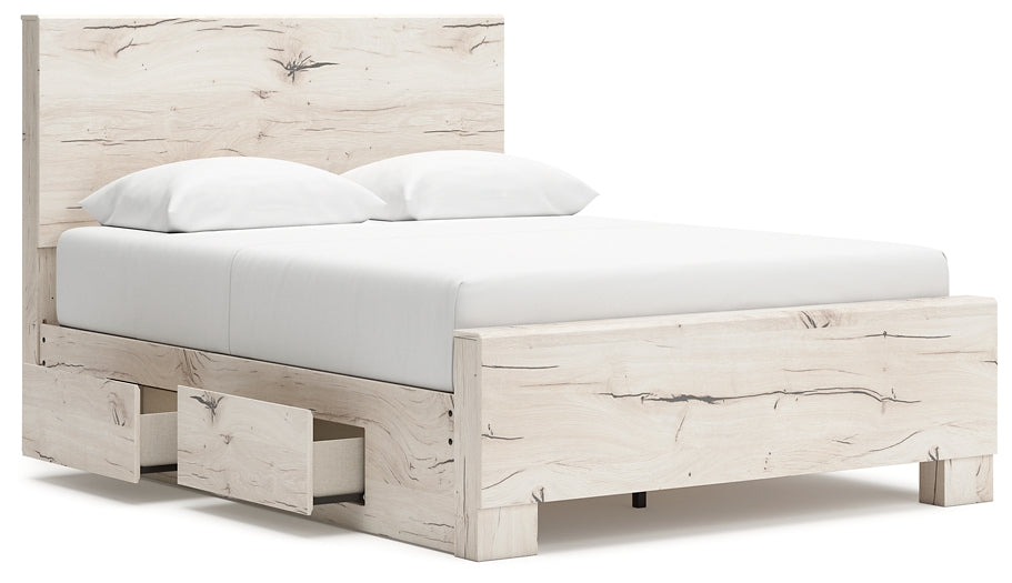 Cama con paneles Lawroy y almacenamiento