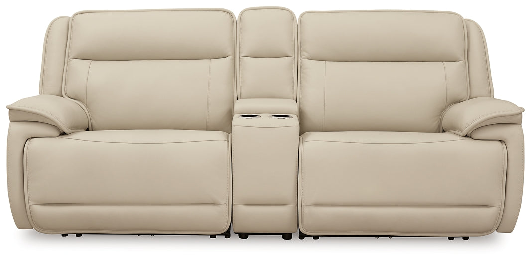 Sofá seccional reclinable eléctrico de 3 piezas con consola Double Deal